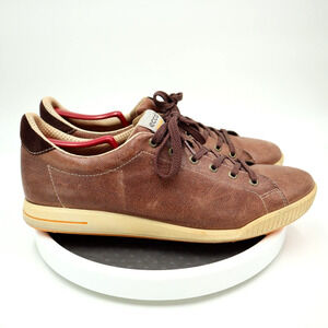 Ecco Street Spikeless Golf Shoes Mens Size 45 US 11-11.5 Brown Beige Leather